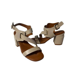 Robert Clergerie Cream and Brown Heels